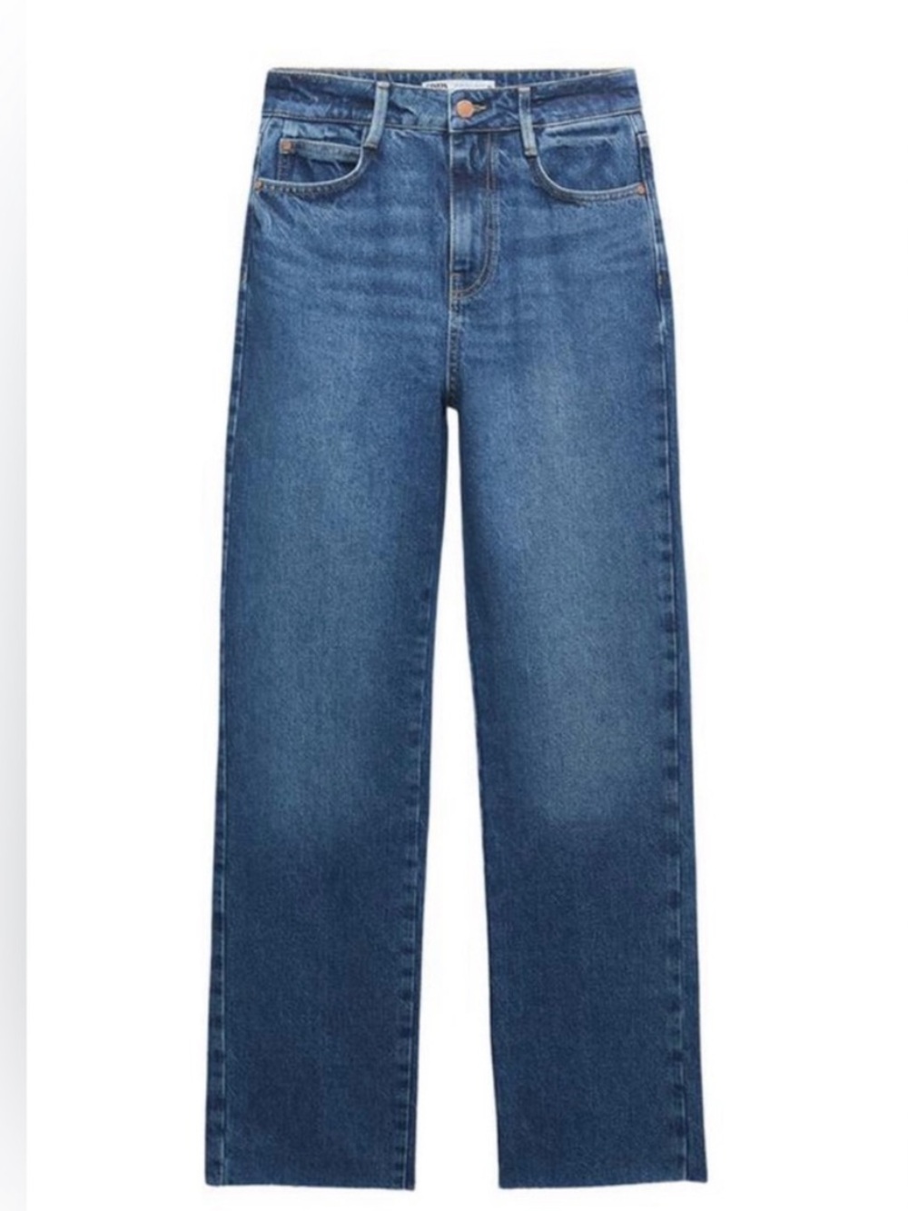 ❗️Zara Medium Wash High Rise Straight Leg Jeans Size 6